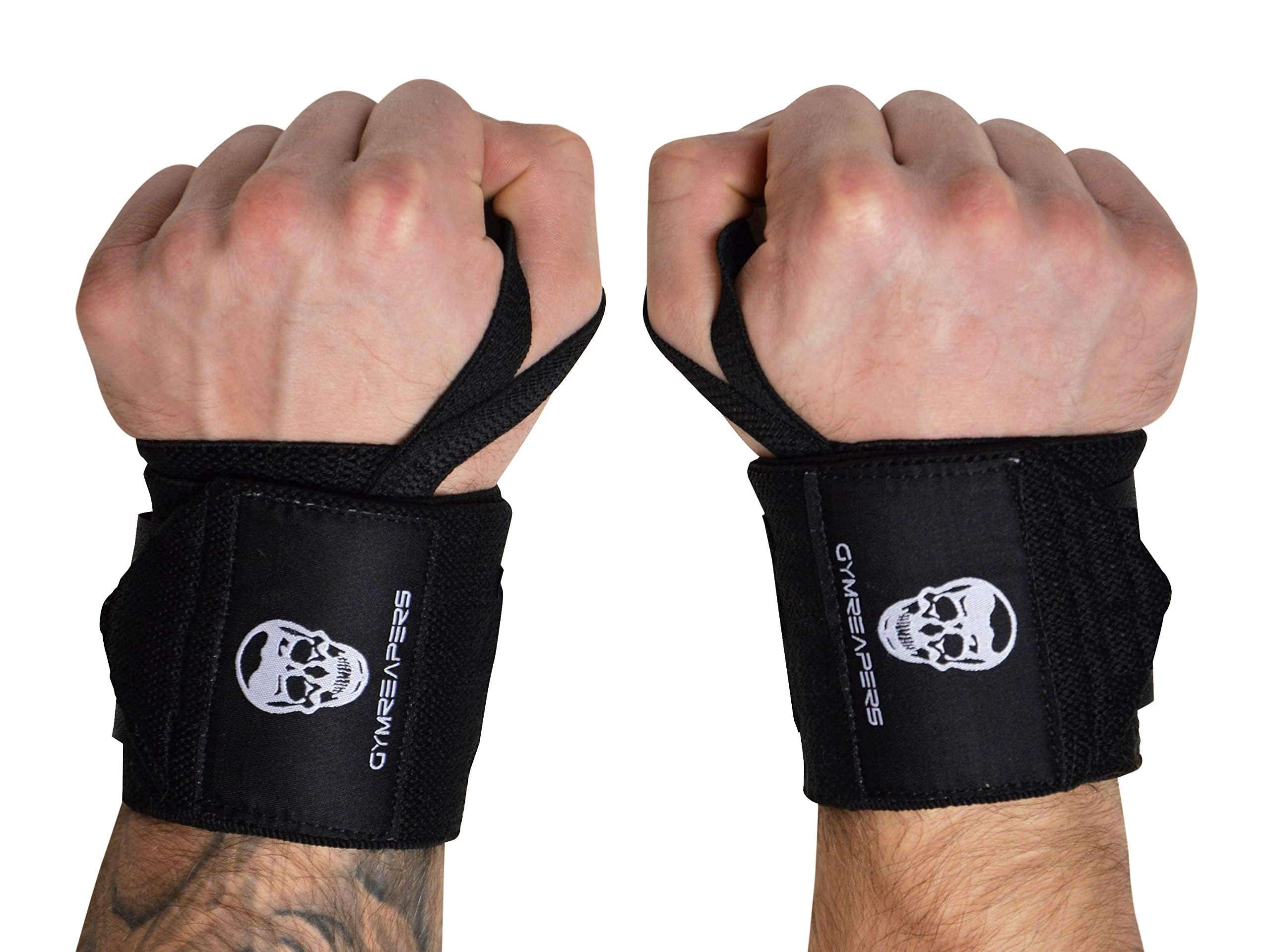 Gymreapers Weightlifting Wrist Wraps (IPF Approved) Professional Quality Wrist Support with Heavy Duty Thumb Loop - Best Wrap for Powerlifting Competition, Strength Training, Bodybuilding - Image 1