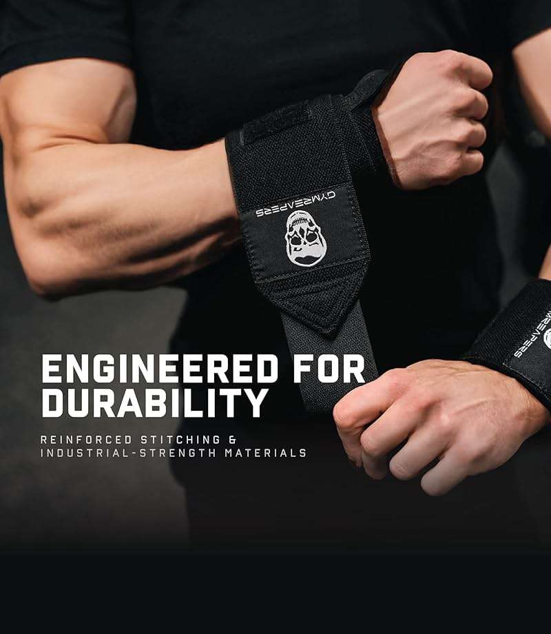 Gymreapers Weightlifting Wrist Wraps (IPF Approved) Professional Quality Wrist Support with Heavy Duty Thumb Loop - Best Wrap for Powerlifting Competition, Strength Training, Bodybuilding - Image 3