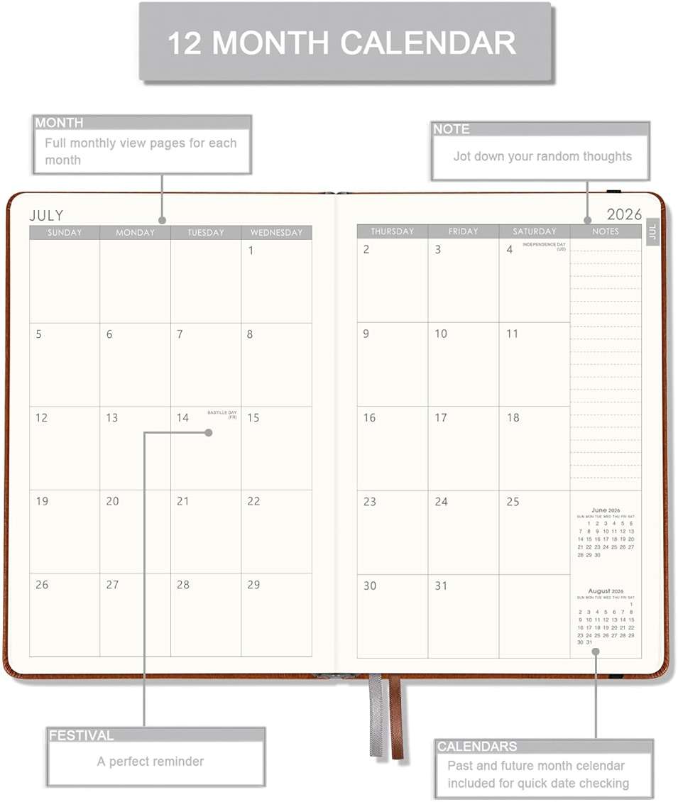 2026-2027 Planner - Planner 2026-2027 Weekly and Monthly with Stickers, JUL. 2026 - JUN. 2027, 5.75" X 8.25", Academic Calendar Planning with Premium Paper, Pen Holder, Inner Pocket and 44 Notes Pages - Image 3