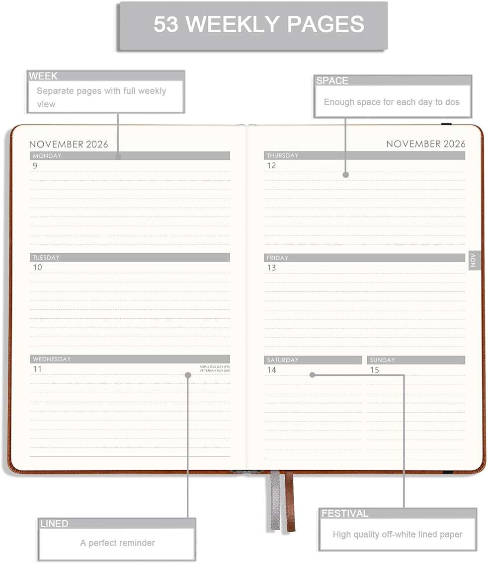 2026-2027 Planner - Planner 2026-2027 Weekly and Monthly with Stickers, JUL. 2026 - JUN. 2027, 5.75" X 8.25", Academic Calendar Planning with Premium Paper, Pen Holder, Inner Pocket and 44 Notes Pages - Image 4