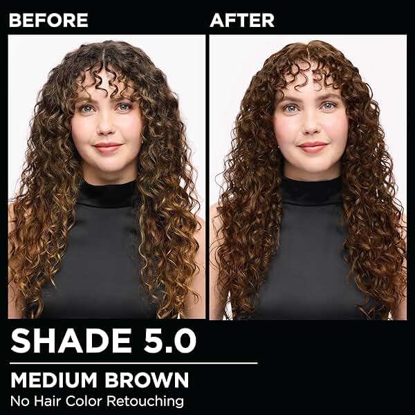 Garnier Olia Hair Color, Ammonia-Free Permanent Hair Dye, Oil-Powered Formula for 100% Gray Coverage and 3x Shinier Hair, Vegan & Cruelty Free, 5.0 Medium Brown, 2 Count - Image 2
