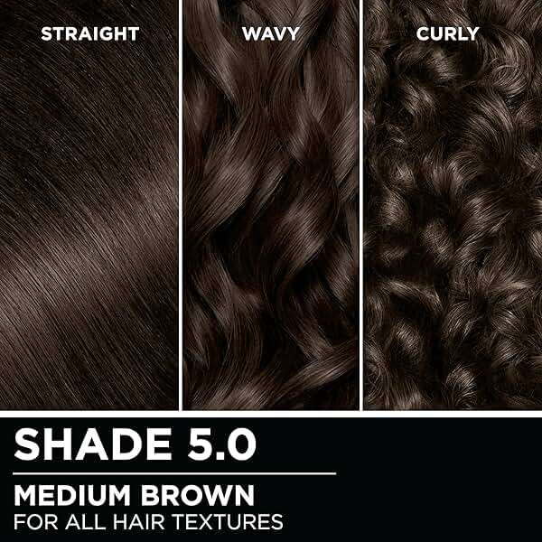 Garnier Olia Hair Color, Ammonia-Free Permanent Hair Dye, Oil-Powered Formula for 100% Gray Coverage and 3x Shinier Hair, Vegan & Cruelty Free, 5.0 Medium Brown, 2 Count - Image 7