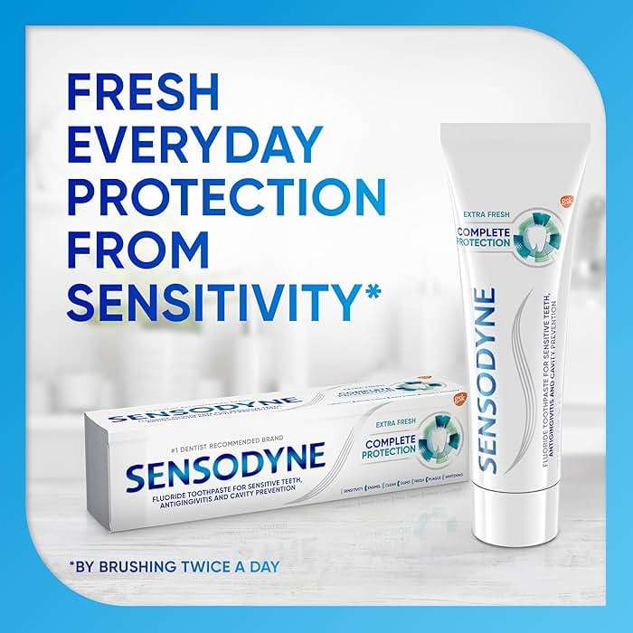 Sensodyne Complete Protection Sensitive Toothpaste For Gingivitis, Sensitive Teeth Treatment, Extra Fresh - 3.4 Ounces (Pack of 2) - Image 3