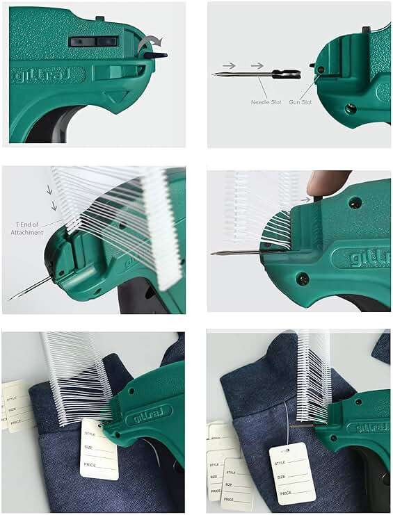 GILLRAJ® Price Tagging Gun【Not-a-Stitch-Gun】 Hangtag Attacher with 5000pcs 2" Long Barbs Fasteners & 6 Needles, Retail Pricing Tag Gun for Stores Consignment Garage Yard Sale - Image 3