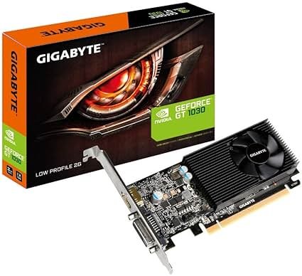 GIGABYTE GV-N1030D4-2GL NVIDIA GeForce GT 1030 Low Profile D4 2G Graphics Card, Compatible with PC, HDMI, DVI-D - Product Image
