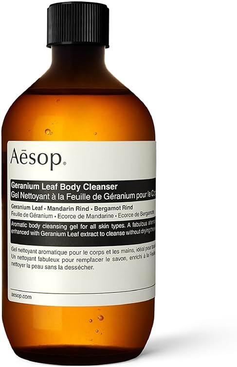 Aesop Geranium Leaf Body Cleanser Refill | Gentle Shower Gel with Geranium, Mandarin and Bergamot Essential Oil Blend to Refresh & Balance Skin | 500 mL / 16.9 oz - Recyclable Bottle - Product Image