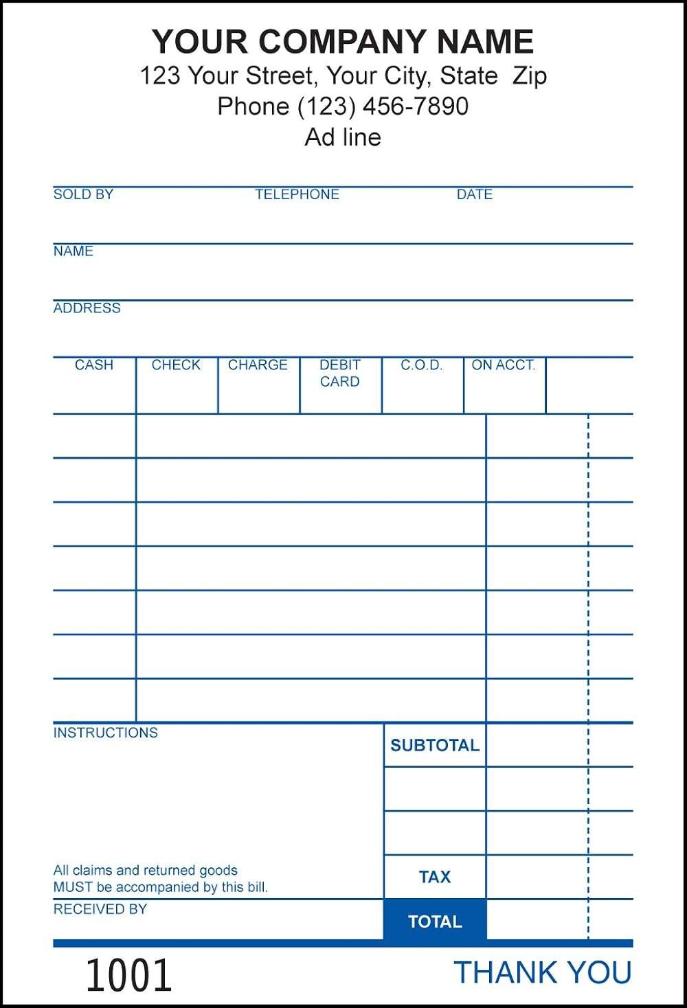 Pocket Size Multi Purpose Sales Book, 3 Copy Triplicate, 3.5”x5” - Personalized - 50 Forms per Book (80 Books) | 3 Copy Triplicate, Personalized, 50 Forms per Book - Image 1