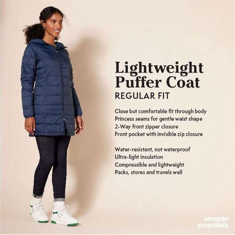 Amazon Essentials womens Lightweight Water-Resistant Packable Hooded Puffer Coat (Available in Plus Size) - Image 2