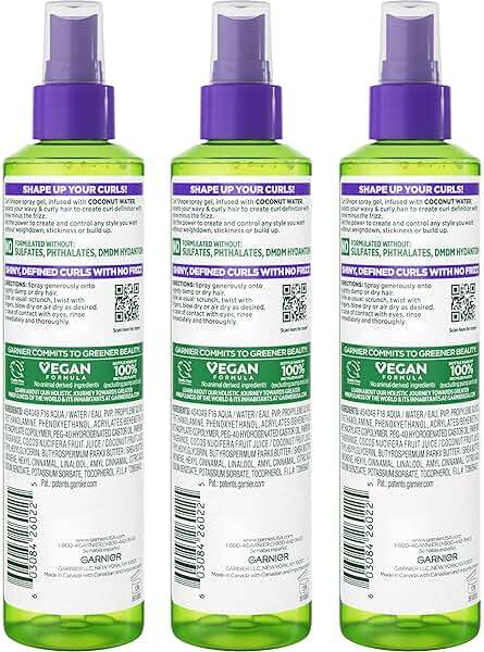 Garnier Fructis Style Curl Shape Defining Spray Hair Gel, Strong Hold Frizz Control for Curly, Wavy, and Coily Hair, Nourishing Formula, 8.5 fl oz, 3 Count (Packaging May Vary) - Image 2