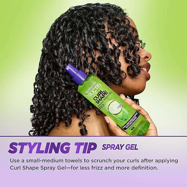 Garnier Fructis Style Curl Shape Defining Spray Hair Gel, Strong Hold Frizz Control for Curly, Wavy, and Coily Hair, Nourishing Formula, 8.5 fl oz, 3 Count (Packaging May Vary) - Image 7