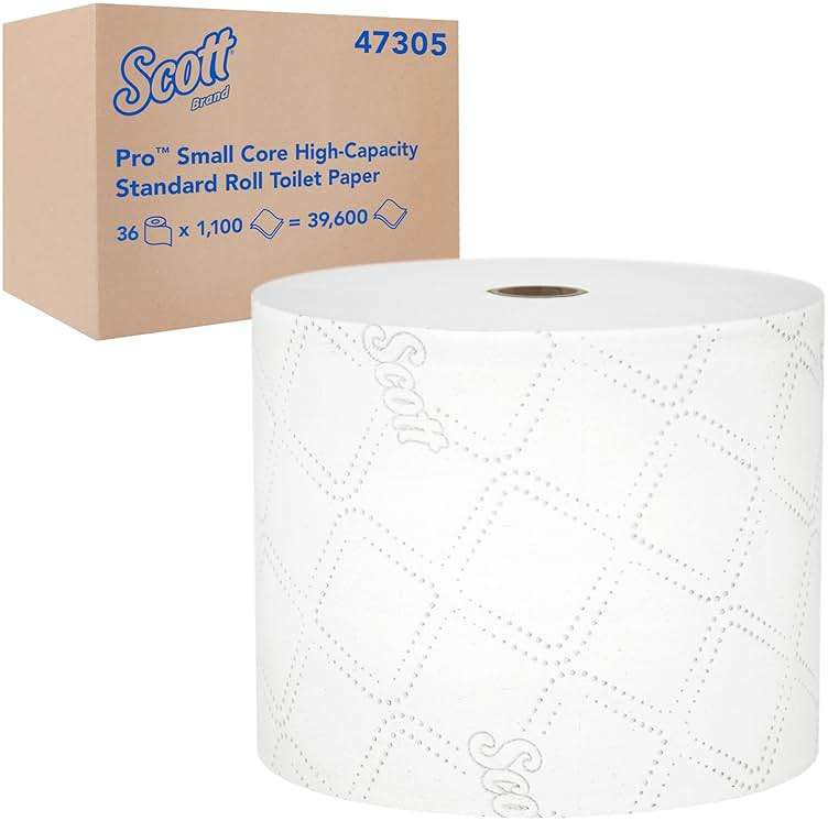 Scott Professional Pro Small Core High-Capacity Standard Roll Toilet Paper, Bulk (47305), 2-Ply, Elevated Design, White (36 Rolls of 1,100 Sheets, 39,600 Sheet Total) - Image 2