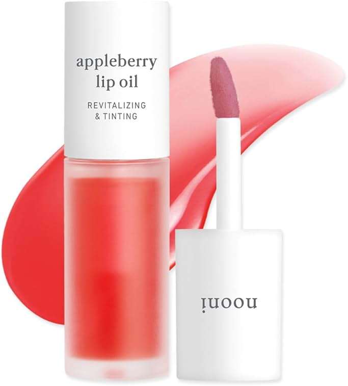 NOONI Korean Lip Oil - Appleberry | Long-Lasting, Moisturizing, Plumping, Revitalizing for Dry Lips, Waterproof, No Peel Off, Hydrating Nourishing Crystal Clear Lip Stain, Stocking Stuffers 0.12 FL Oz - Image 1