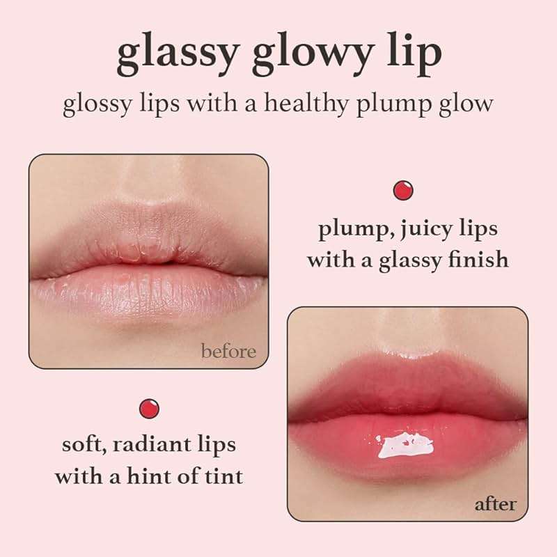 NOONI Korean Lip Oil - Appleberry | Long-Lasting, Moisturizing, Plumping, Revitalizing for Dry Lips, Waterproof, No Peel Off, Hydrating Nourishing Crystal Clear Lip Stain, Stocking Stuffers 0.12 FL Oz - Image 2