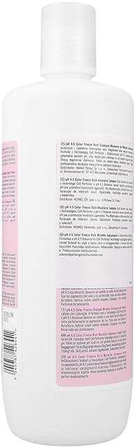 Schwarzkopf Professional Bonacure PH 4.5 Color Freeze Rich Shampoo Micellar, Oatmeal/Black, Unscented, 33.8 Fl Oz - Image 2