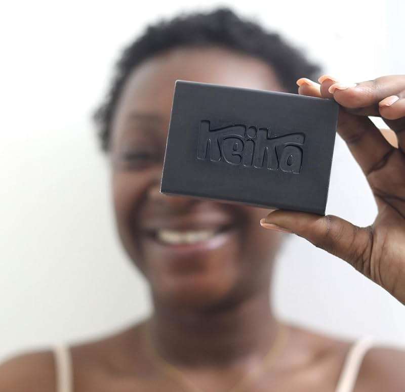Keika Charcoal Black Soap Bar for Eczema, Psoriasis, Face, Body, Men Women Teens with Oily Skin, 5 oz. - Image 5
