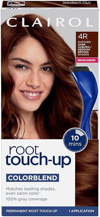 Clairol Root Touch-Up by Nice'n Easy Permanent Hair Dye, 4R Dark Auburn/Reddish Brown Hair Color | 100% Gray Coverage | Easy Brush Application | Matches Professional Salon Shades | Pack of 1 - Image 1