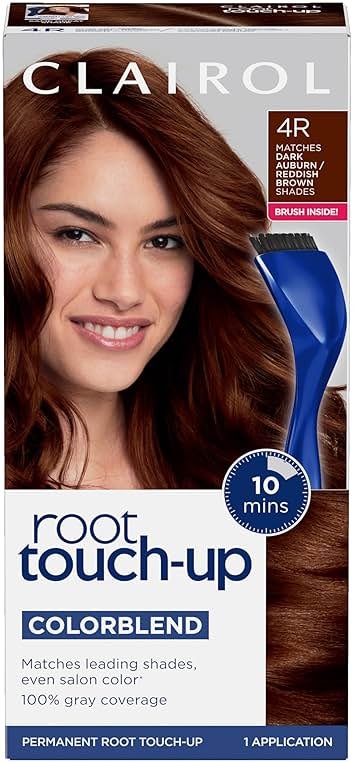 Clairol Root Touch-Up by Nice'n Easy Permanent Hair Dye, 4R Dark Auburn/Reddish Brown Hair Color | 100% Gray Coverage | Easy Brush Application | Matches Professional Salon Shades | Pack of 1 - Product Image