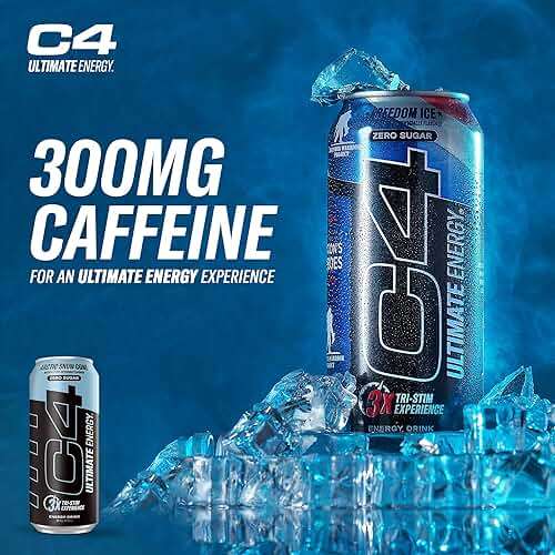 C4 Ultimate Sugar Free Energy Drink 16oz (Pack of 12) | Arctic Snow Cone | Pre Workout Performance Drink with No Artificial Colors or Dyes - Image 6