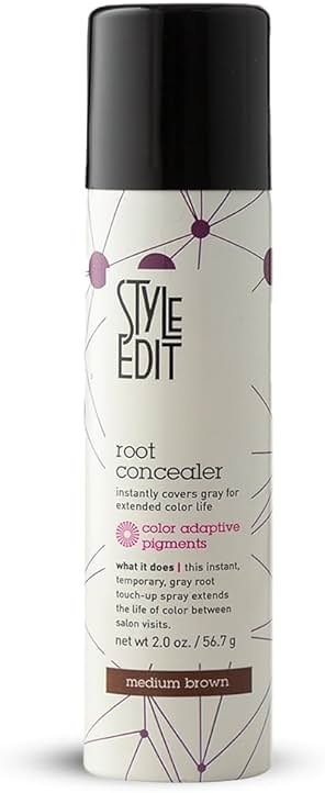 Style Edit Root Touch Up Spray | Temporary Hair Color for Gray Roots and Thinning Hair | Salon-Quality, Transfer-Resistant Hair Concealer | Medium Brown, 2 oz - Product Image