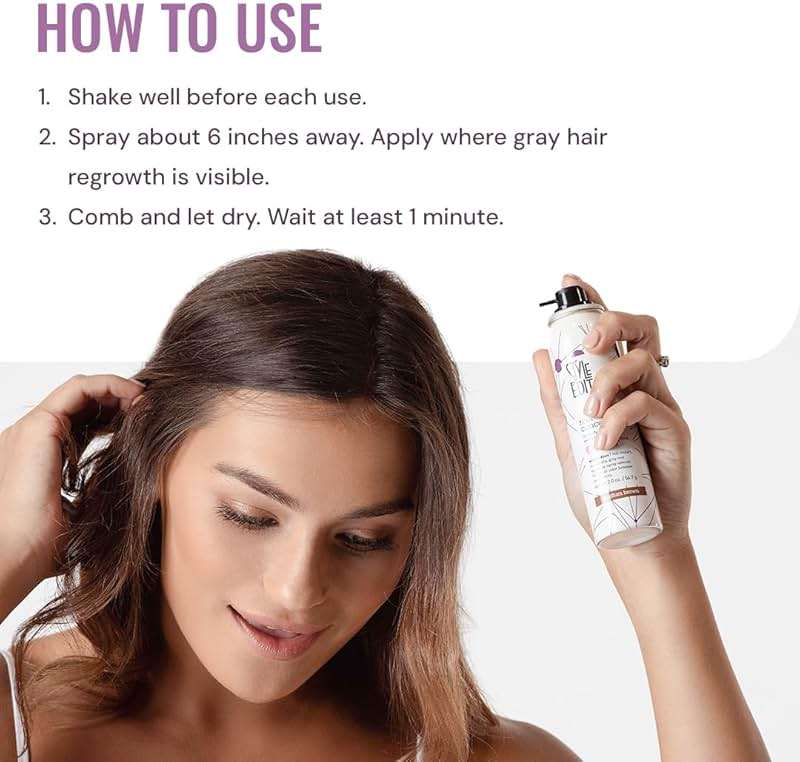 Style Edit Root Touch Up Spray | Temporary Hair Color for Gray Roots and Thinning Hair | Salon-Quality, Transfer-Resistant Hair Concealer | Medium Brown, 2 oz - Image 3