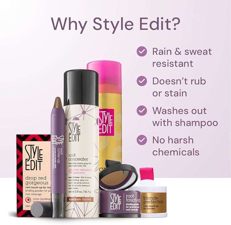 Style Edit Root Touch Up Spray | Temporary Hair Color for Gray Roots and Thinning Hair | Salon-Quality, Transfer-Resistant Hair Concealer | Medium Brown, 2 oz - Image 5