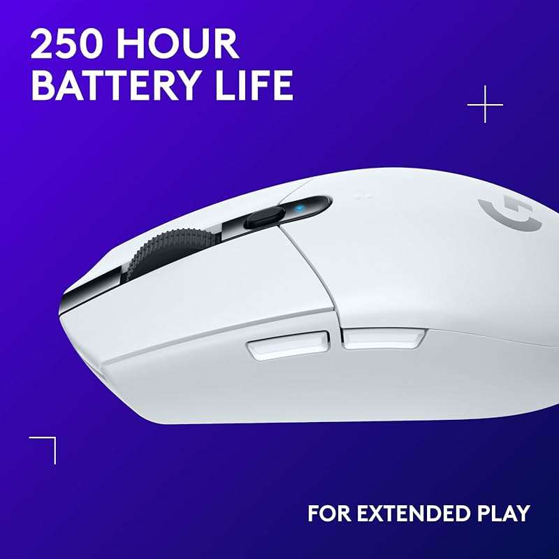 Logitech G305 Lightspeed Wireless Gaming Mouse, Hero Sensor, 12,000 DPI, Lightweight, 6 Programmable Buttons, 250h Battery, On-Board Memory, Compatible with PC, Mac - White - Image 5