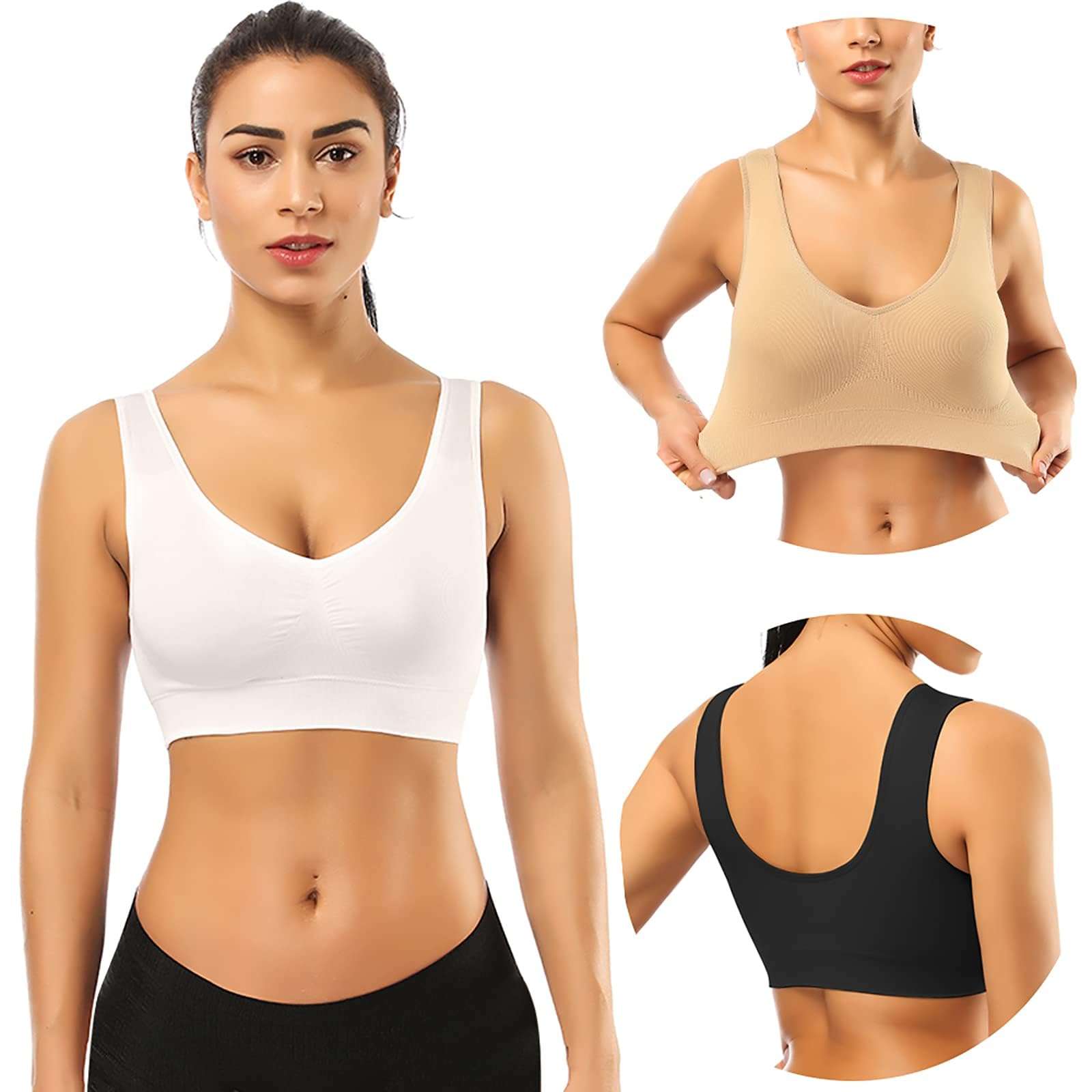 BESTENA Sports Bras for Women, Seamless Comfortable Yoga Bra with Removable Pads - Image 1