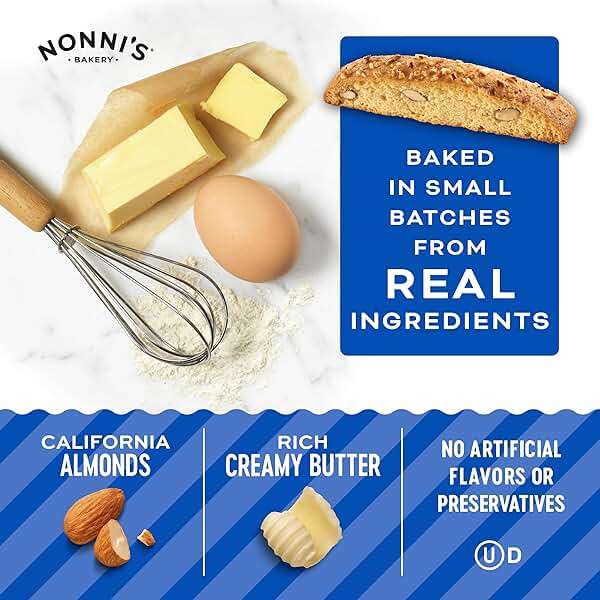 Nonni's Originali Classic Almond Biscotti Cookies – Individually Wrapped Italian Coffee Snack, Crunchy Twice-Baked, 80 Cal Each, 17.25 oz Carton - Image 7