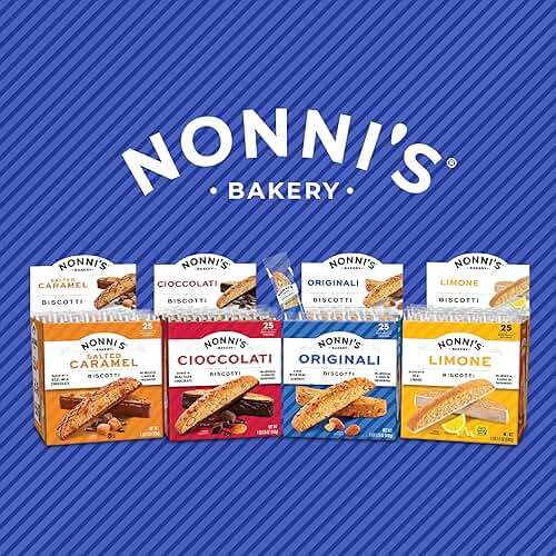Nonni's Originali Classic Almond Biscotti Cookies – Individually Wrapped Italian Coffee Snack, Crunchy Twice-Baked, 80 Cal Each, 17.25 oz Carton - Image 9