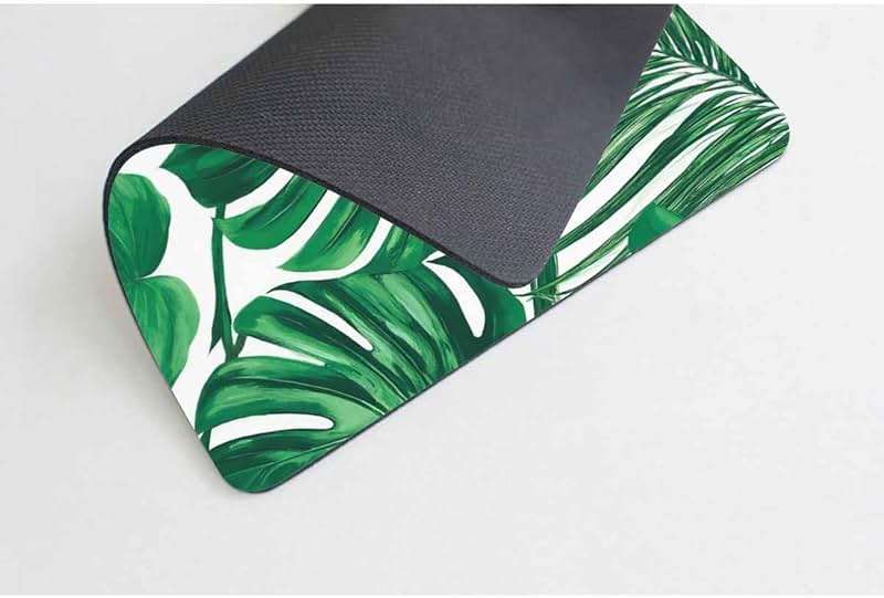 Tropical Leaf Mousepad - Mat - Beautiful Design - Leaves Green with White Background - Rectangle Mouse pad - Image 4