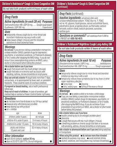 Children's Robitussin DM Day and Night Cough Relief Value Pack, Cough Medicine, Grape/Fruit Punch Flavor - 4 Fl Oz x 2 - Image 6