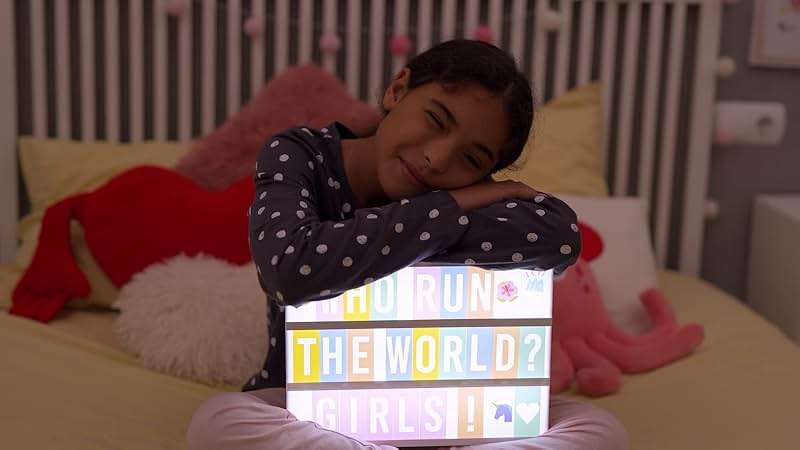 BONNYCO Pink Cinema Light Box with 400 Letters, Emojis, 2 Markers. Led Light Box Home Office and Room Decor, Cinema Led Sign Letters Board. Gifts for Women Girls Christmas Birthdays, Pink Decor - Image 8