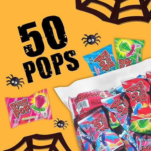 Ring Pop Lollipops - Bulk Candy Individually Wrapped Suckers Variety Party Pack- 50 Count w/Assorted Flavors - Hard Candy for Party Favors, Kids & Goodie Bags, 25 Ounce - Image 3