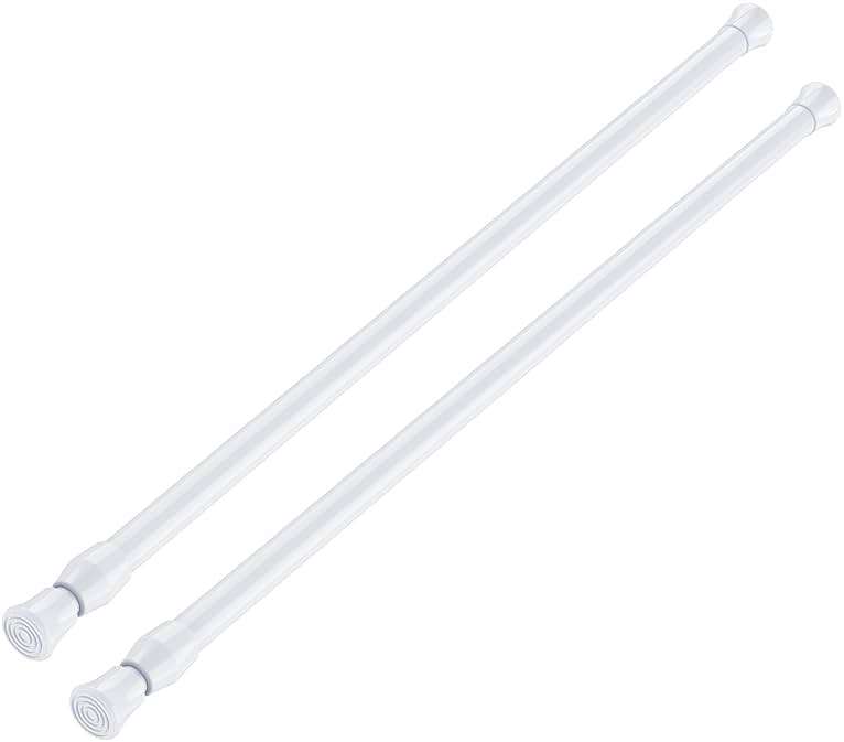 AIZESI Spring Tension Curtain Rods Short Tension Rod (White,17" to 28"-2Pcs) - Image 1
