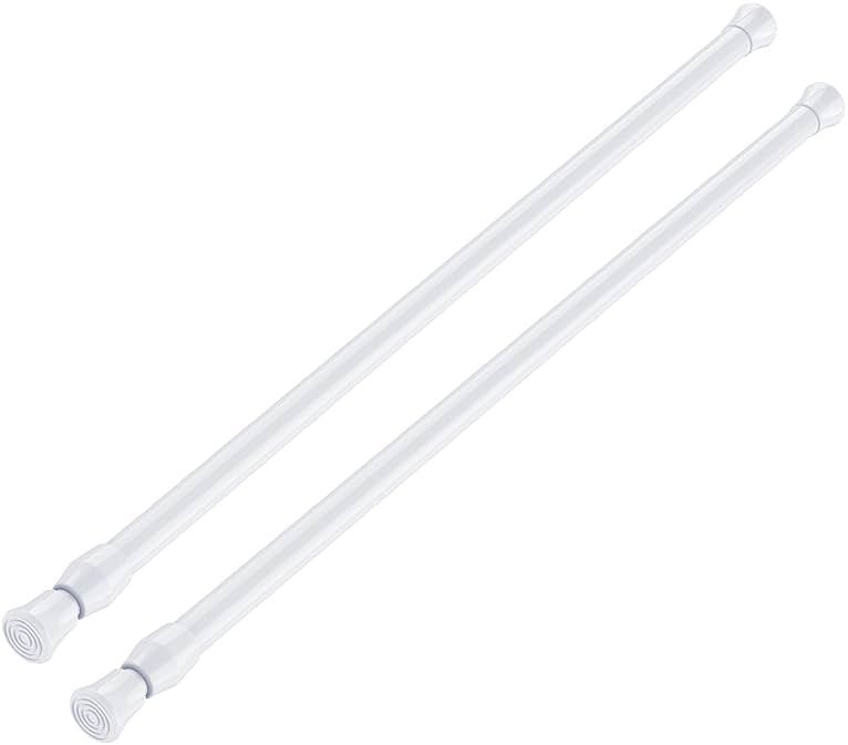 AIZESI Spring Tension Curtain Rods Short Tension Rod (White,17" to 28"-2Pcs) - Product Image
