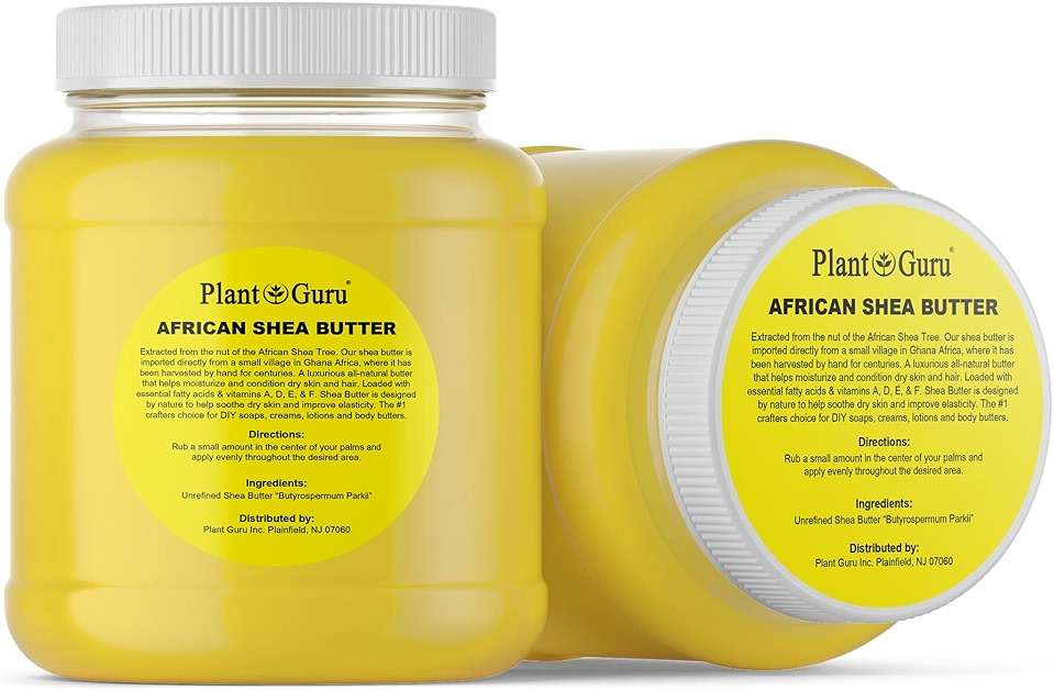 Plant Guru Raw African Shea Butter 3 lbs. Bulk 100% Pure Natural Unrefined YELLOW Grade A - Ideal Moisturizer For Dry Skin, Body, Face And Hair Growth. Great For DIY Soap and Lip balm Making. - Image 2