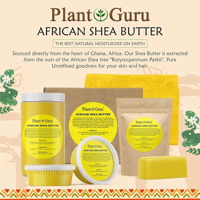 Plant Guru Raw African Shea Butter 3 lbs. Bulk 100% Pure Natural Unrefined YELLOW Grade A - Ideal Moisturizer For Dry Skin, Body, Face And Hair Growth. Great For DIY Soap and Lip balm Making. - Image 3