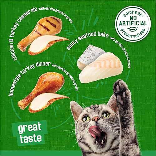 Purina Friskies Indoor Cat Food 24ct VP - (Chicken and Turkey Casserole, Saucy Seafood Bake, Homestyle Turkey Dinner) - (Pack of 24) 5.5 oz. Cans - Image 5