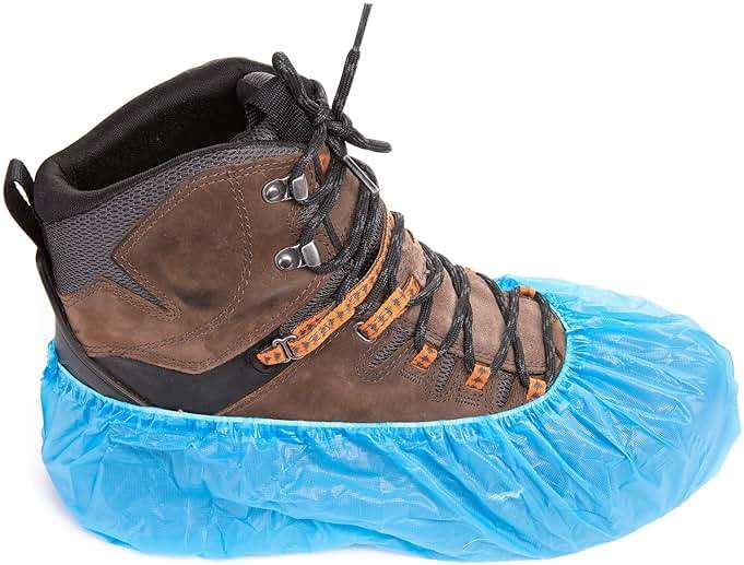 Yolju 300 Pack Disposable Shoe Covers with a Bonus Small Storage Box | Waterproof, Durable CPE Material - Image 5