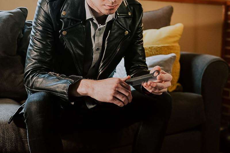 Chicago Comb Model 1 Carbon Fiber, Made in USA, smooth, strong, and light, anti-static, heat-resistant, 5.5 inches (14 cm) long, ultimate daily use, pocket, and travel comb - Image 3