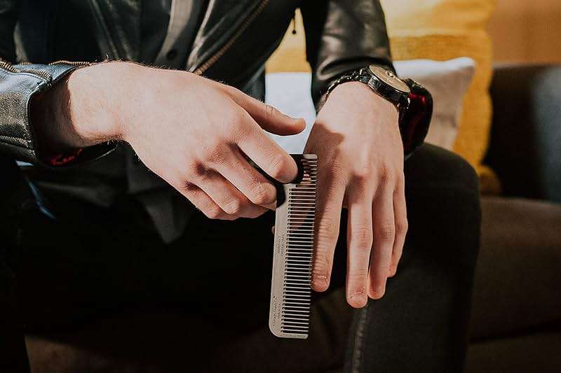 Chicago Comb Model 1 Carbon Fiber, Made in USA, smooth, strong, and light, anti-static, heat-resistant, 5.5 inches (14 cm) long, ultimate daily use, pocket, and travel comb - Image 4
