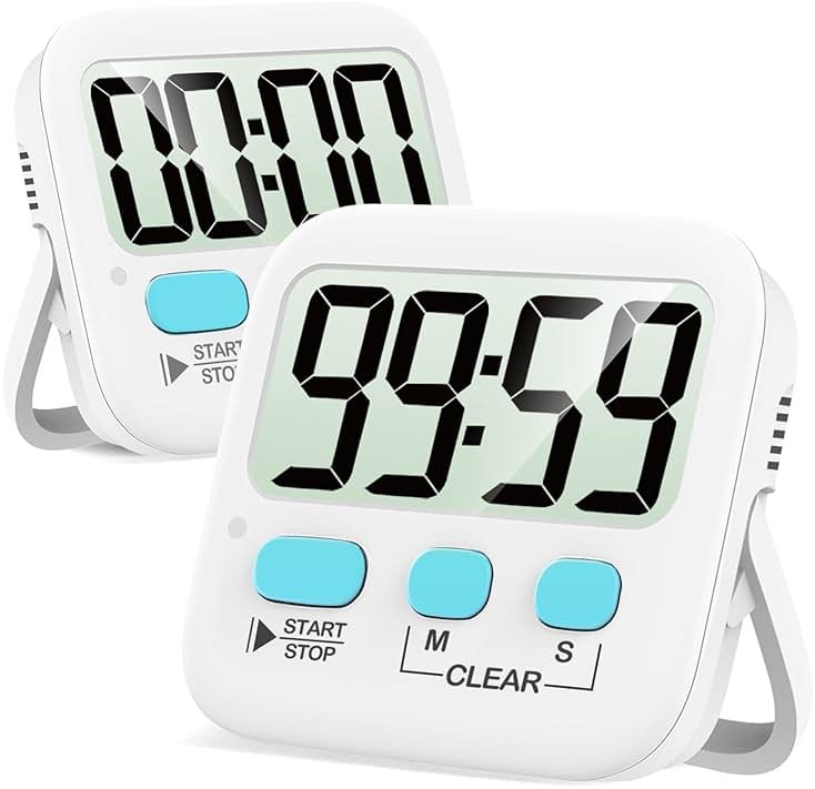 Antonki 2 Pack Digital Timer for Kids, Magnetic Countdown Kitchen Timers for Cooking, Egg, Classroom, Teacher, Exercise, Study, Oven - Battery Included - Product Image