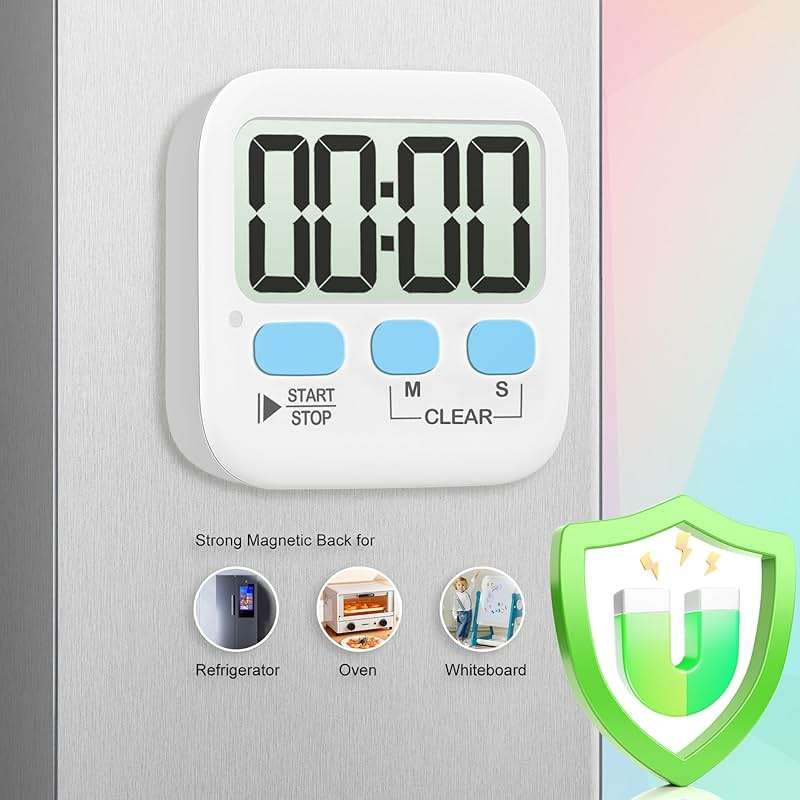 Antonki 2 Pack Digital Timer for Kids, Magnetic Countdown Kitchen Timers for Cooking, Egg, Classroom, Teacher, Exercise, Study, Oven - Battery Included - Image 4
