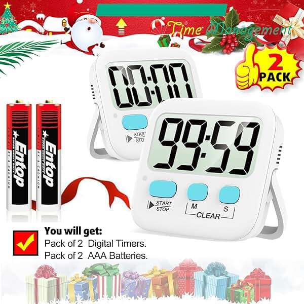 Antonki 2 Pack Digital Timer for Kids, Magnetic Countdown Kitchen Timers for Cooking, Egg, Classroom, Teacher, Exercise, Study, Oven - Battery Included - Image 7