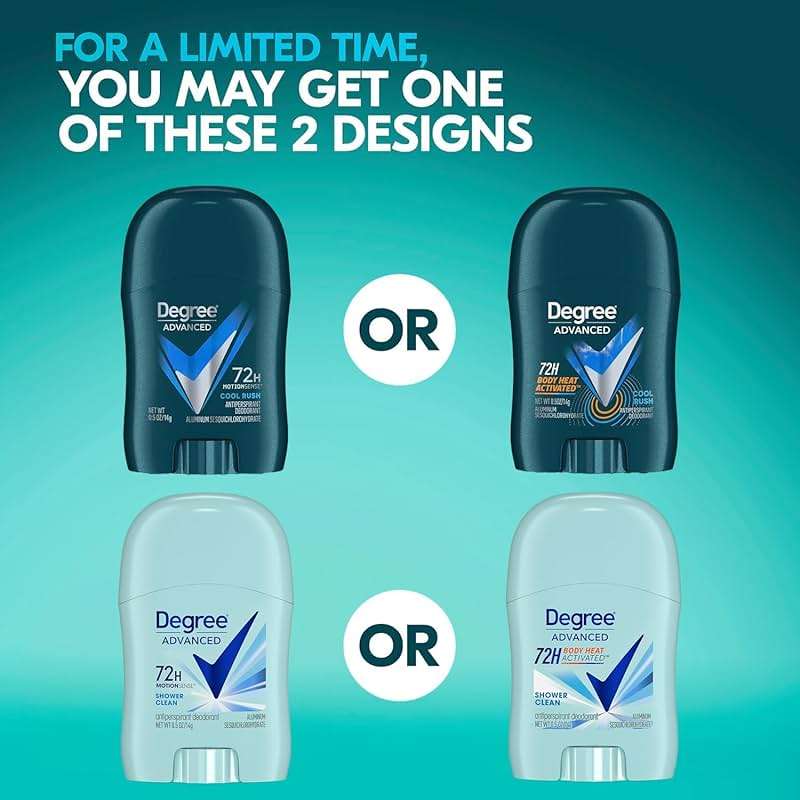 Degree Travel Deodorant Variety 72-Pack (36 Cool Rush + 36 Shower Clean) – 72H Body Heat Activated Mini Antiperspirant, 0.5 Oz Ea - Image 8