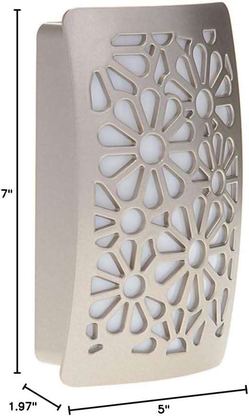 Westek NL-DPFL-N Floral Decoplug Night Light, Satin Nickel - Image 3
