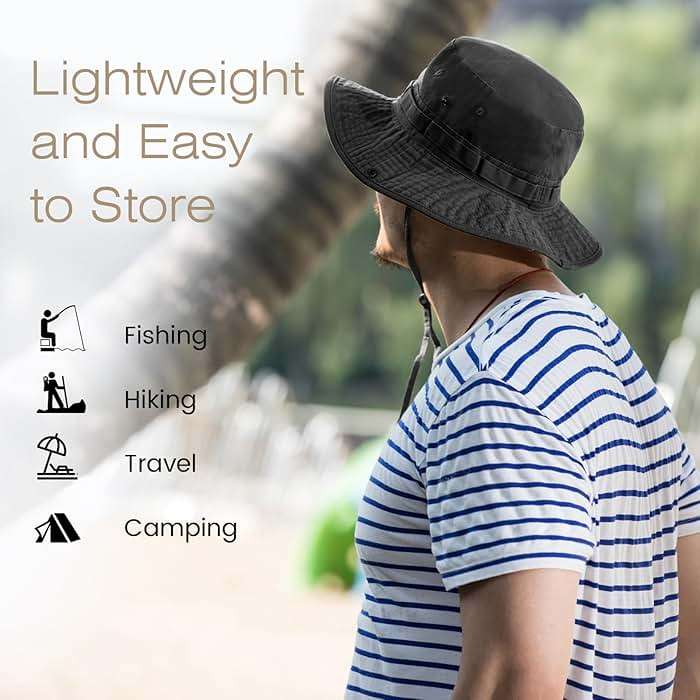 Phaiy Bucket Hat Wide Brim UV Protection Sun Hat Boonie Hats Fishing Hiking Safari Outdoor Hats for Men and Women - Image 6