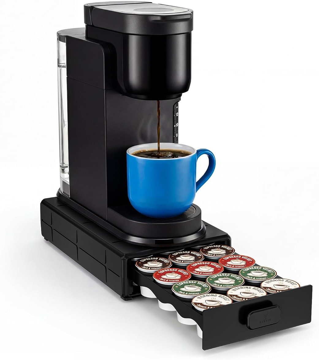EVERIE Coffee Pod Organizer Drawer for Keurig K-Cup Pods, Holds 18 Pods - Compact, Easy-Access Design with Smooth Glide, Ideal for Small Spaces and Coffee Machines - Product Image