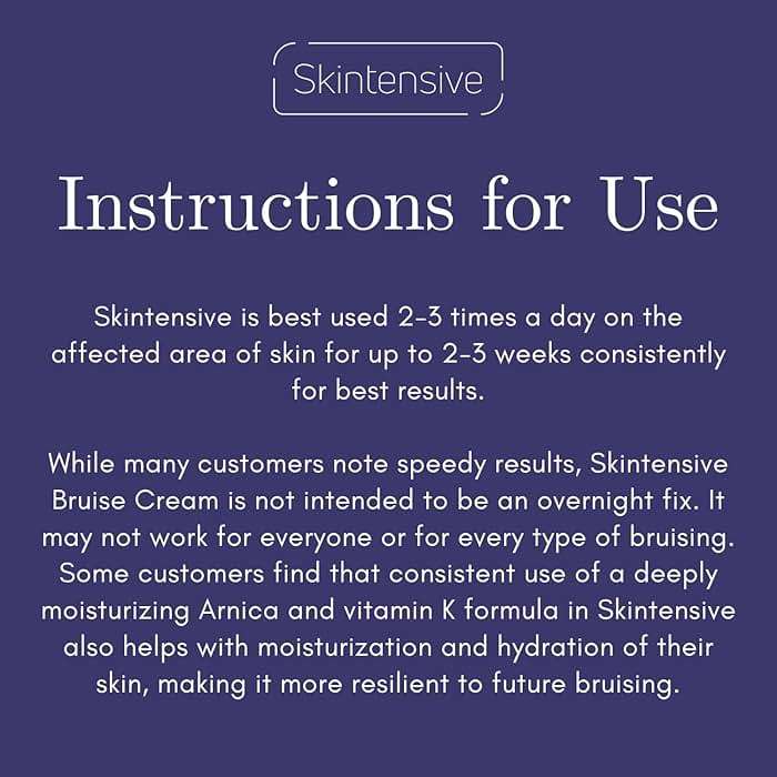 SKINTENSIVE Arnica Bruise Cream for Thin Skin – Vitamin K Cream for Bruises & Skin Discoloration, Moisturizing Arnica Cream for Seniors, Non-Greasy Formula, 4 Oz - Image 8