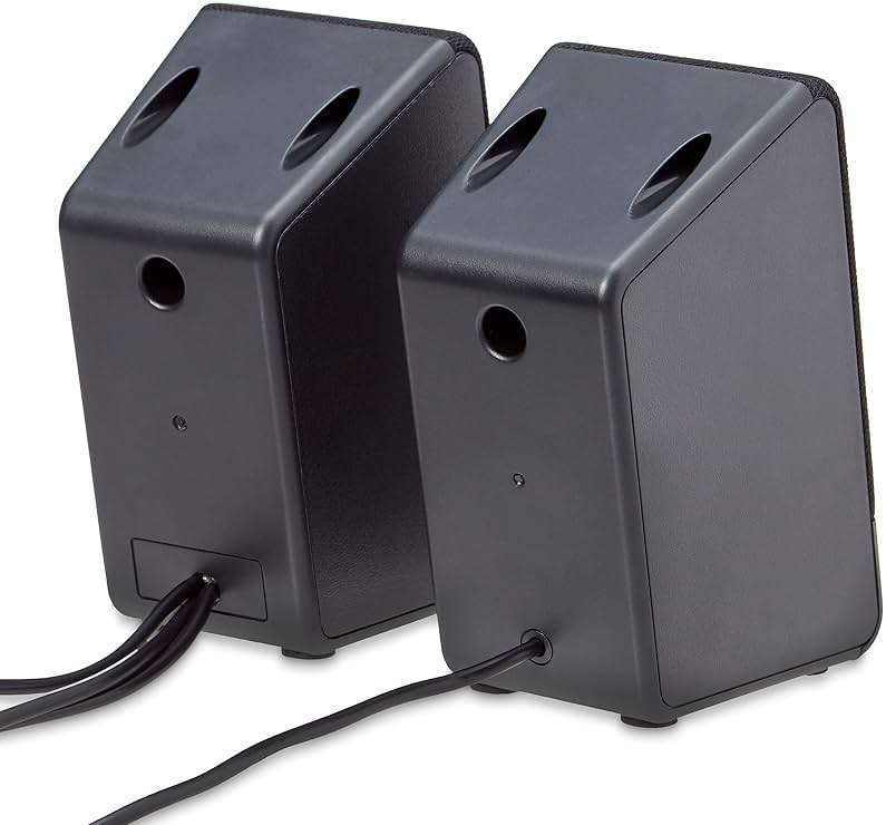 Amazon Basics USB-Powered Computer Speakers with Volume Control for Desktop or Laptop PC, Compact Size, Headphone Jack, Portable, Plug-N-Play, Black - Image 3